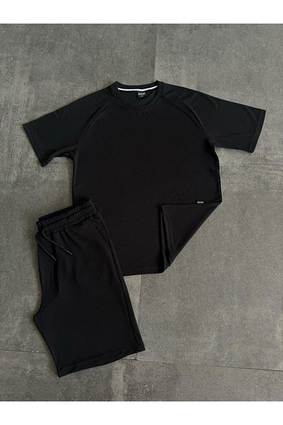 atlanticsport Solid Color Tshirt & Shorts Side Pocket Drawcord Adjustable Sweat Wicking Seasonal Suit