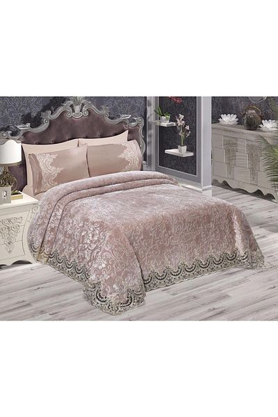 Titiz Dowry Bridal Blanket Set French Laced Dowry in Special Box
