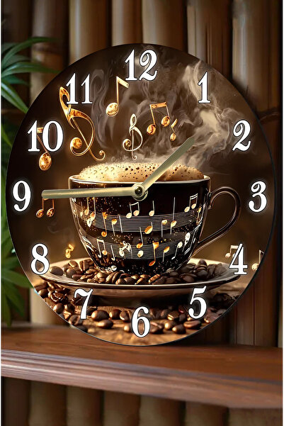 kutuTR Silent Round Wooden Wall Clock, Quartz Movement 3D Look 2D Clock Sdw140