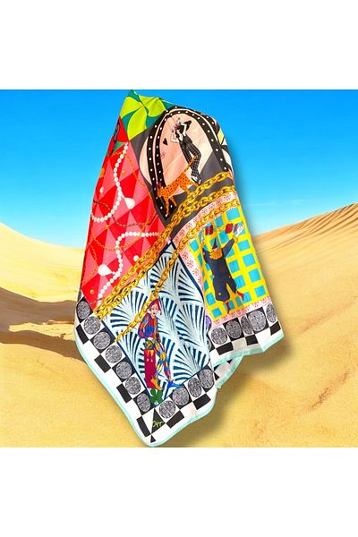 Oyt DÜKKAN Design Pattern Woman Circus Scarf Shawl Scarf 100X100 cm