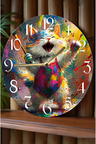 kutuTR Silent Round Wooden Wall Clock, Quartz Movement 3D Look 2D Clock Sdw116