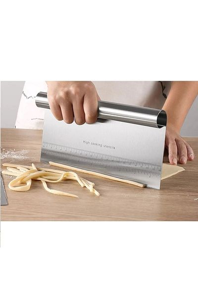 Telsan Stainless Steel Professional Dough Cutter Spatula Dough Cutting Chopping Bench Scraping Apparatus 20cm