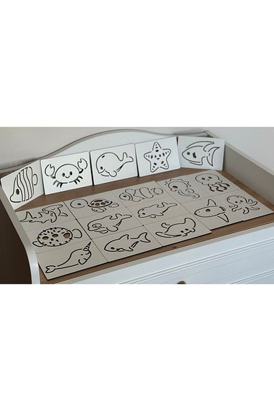 Bellacasa Sea Creatures Line Work Set, Educational Toy, Montessori Educational Toy, Engine Intelligence Game