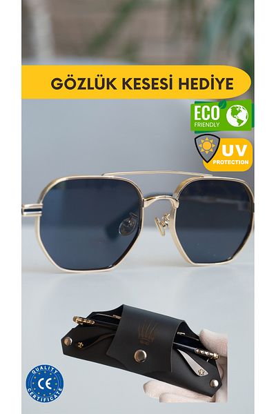 WATCHOFROYAL Royal Eyewear Re2415 Gold Black Sunglasses