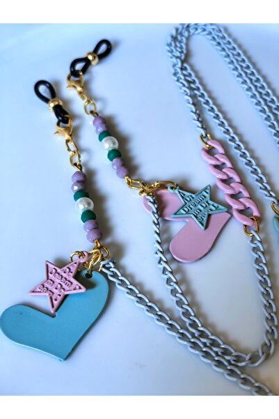 THİNBLACK Chain Heart Figured Glasses