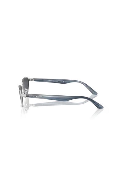 Emporio Armani Woman Irregular Sunglasses- Ea 2153 - Lense Size:56mm - Shiny Silver