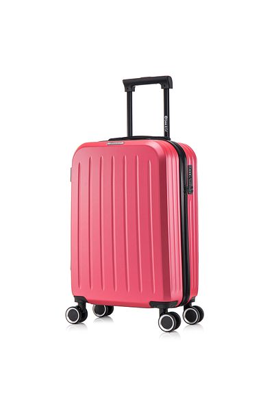 Quasar & Co. Legend Cabin Trolley, 55x35x22cm, Hand Luggage Trolley, Cabin Suitcase 4 Wheels, Lock, ABS, Light Pink