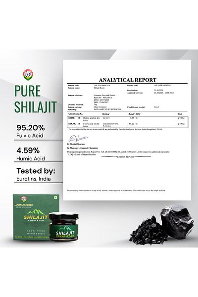 Luqmani herbs Shilajit - Pure Himalayan 10gram Pack Certified Pure Resin Testosterone Boost , 95% Fulvic Acid .
