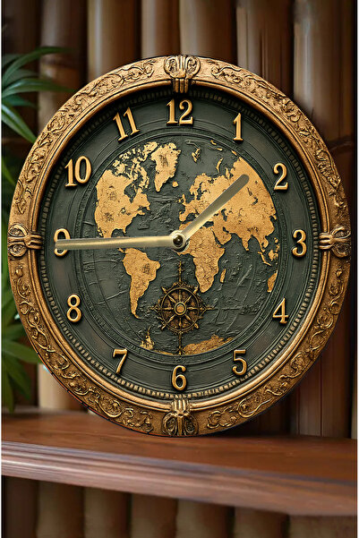 kutuTR Sessiz Yuvarlak Ahşap Duvar Saati, Kuvars Hareketli 3d Görünümlü 2d Sa...