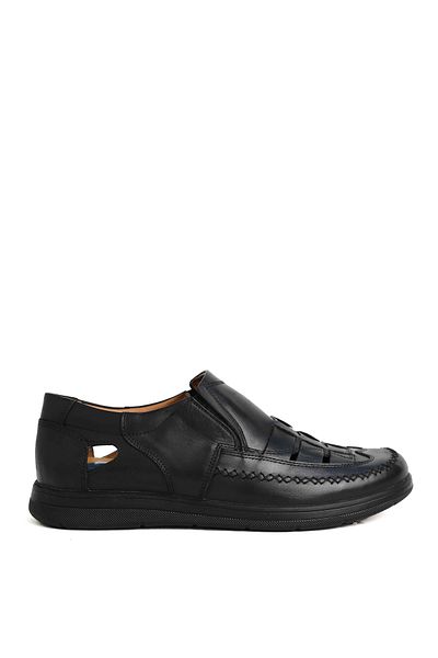 Greyybull Shoes pantofi sandale de vară pentru bărbați din piele neagră