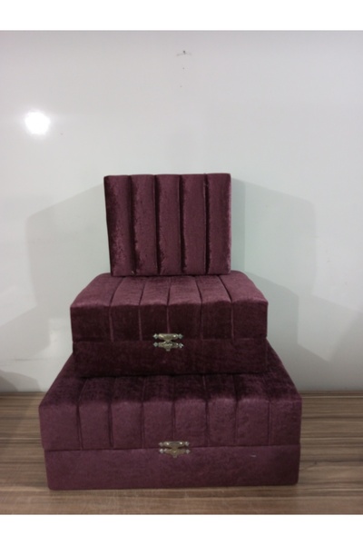 Sonem Çeyiz Çeyiz Sandığı Gelin Damat Bavul Çanta Sandık Hurç 3lü 0420