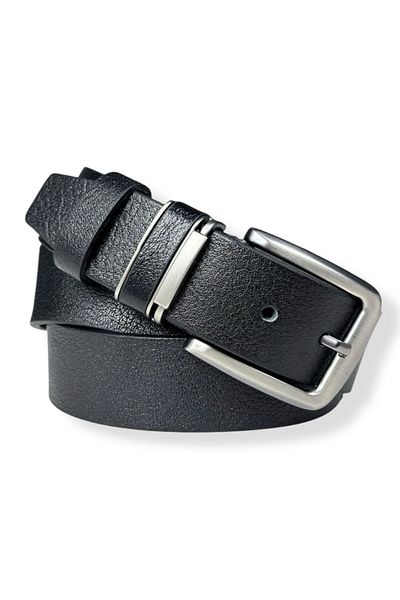 Gesa Men's 100% Genuine Leather Black Premium Men's Belt 4 cm