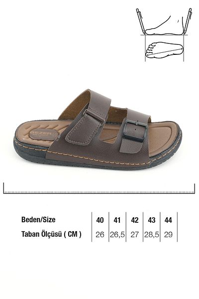 GEZER Ανδρικές Ανατομικές Παντόφλες Καφέ Velcro