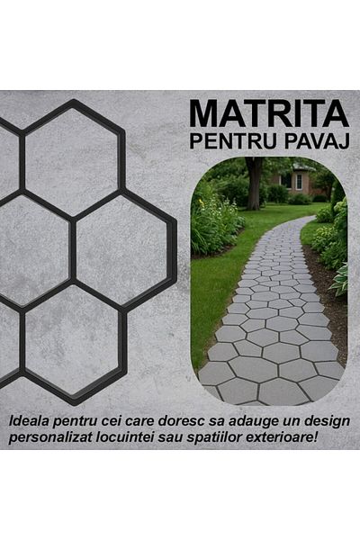NEXTLY Matrita pavaj din beton NEXTLY, plastic durabil, 29x28x4.3cm, 21-9 negru