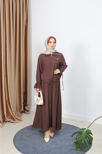 NİSUM MODA Modal Suit with Zippered Skirt