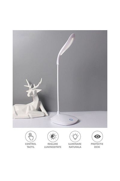 NEXTLY NEXTLY LED desk lamp, flexible, 3 intensity levels, USB charging, pink