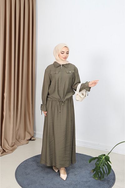 NİSUM MODA Modal Suit with Zippered Skirt