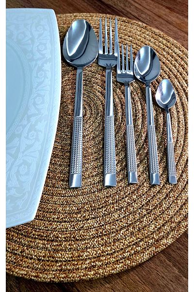 BuMeria High Quality 30 Pieces Stainless Steel Fork, Spoon Set