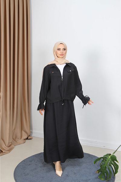 NİSUM MODA Modal Suit with Zippered Skirt