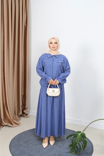 NİSUM MODA Modal Suit with Zippered Skirt