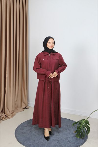 NİSUM MODA Modal Suit with Zippered Skirt