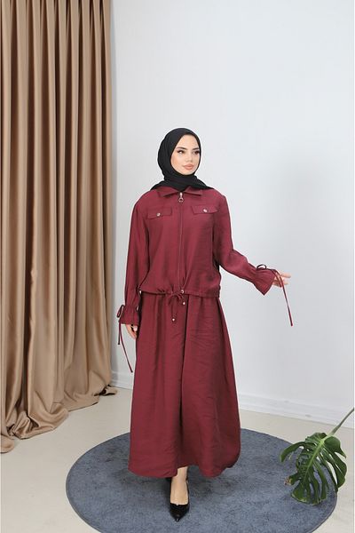 NİSUM MODA Modal Suit with Zippered Skirt