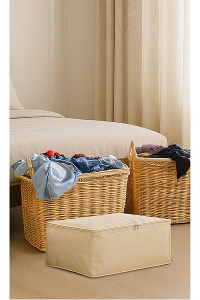 Vedsey Home Organizer Μεσαίου μεγέθους 50x25x20 εκ. Βάση και κάτω από τον καναπέ-κρεβάτι, οργανωτής ρούχων, κρέμα αποθήκευσης