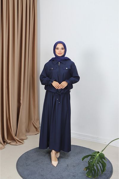 NİSUM MODA Modal Suit with Zippered Skirt