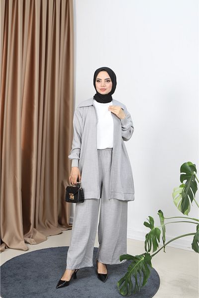 NİSUM MODA Zippered Linen Blend Suit