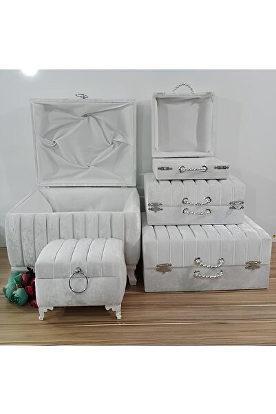 Sonem Çeyiz Sandık Gelin Damat Bavul Çanta Nişan Çeyiz Sandığı 5li 0571