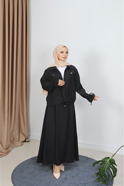 NİSUM MODA Modal Suit with Zippered Skirt