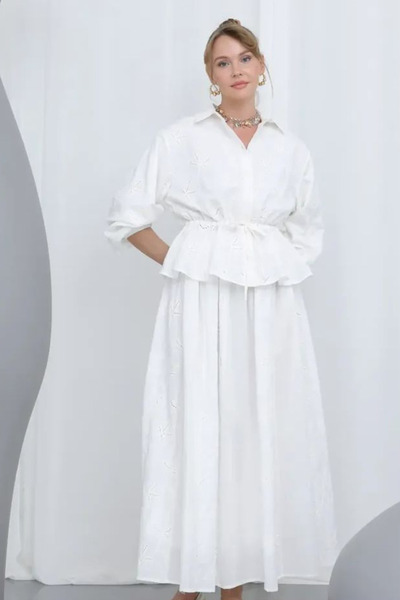 Puane Self Patterned Skirt Set