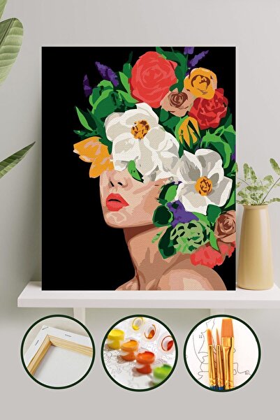 Palmiye Hobi Sanat Kırtasiye Sayılarla Boyama 40x50 Cm Tuval Seti Fırça Boya ...