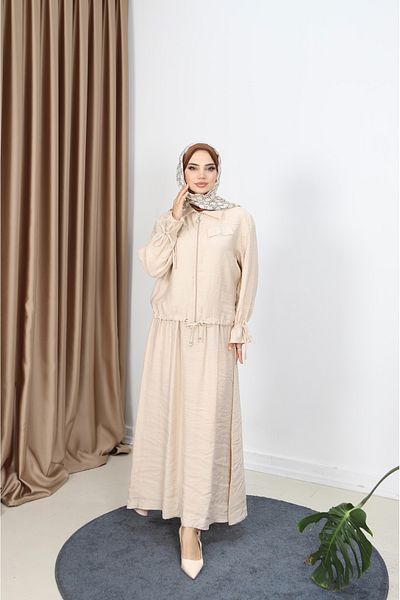 NİSUM MODA Modal Suit with Zippered Skirt
