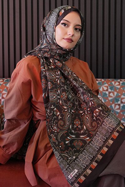 AFVENTE Ethnic Pattern Μαύρο μαλακό βαμβακερό σάλι