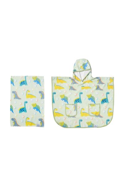 AİRYCOT Children's Poncho Towel Dino