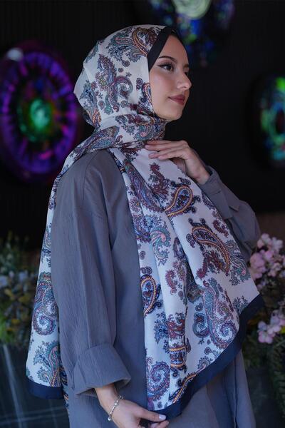 AFVENTE Μπεζ μαλακό βαμβακερό σάλι Paisley Pattern