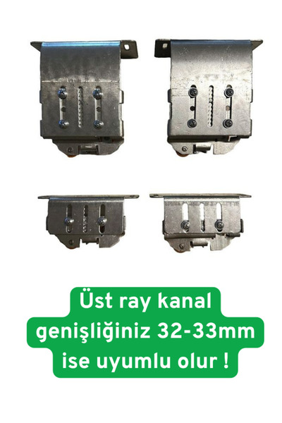 Raymek Dolap Ray Sistemi Üstten Askı AĞIR SİSTEM Mekanizma Rulmanlı
