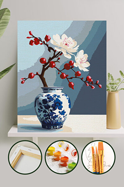 Palmiye Hobi Sanat Kırtasiye Sayılarla Boyama 40x50 Cm Tuval Seti Fırça Boya ...