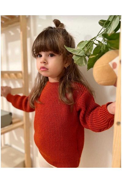 minibonclub Tricotaj pentru copii unisex Thessaloniki Pulover-cărămidă