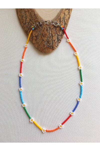 Handmade Minimal Papatya Boncuk Kolye