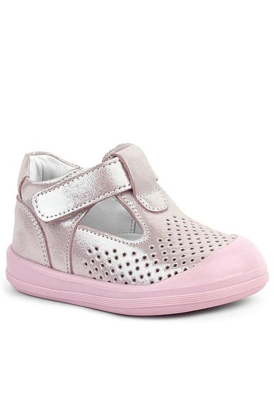 Rakerplus Shaun Genuine Leather Pink Glittered Velcro Anatomical Baby Sandals Shoes