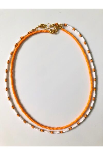 Handmade Minimal Boncuk Ikili Kolye Seti