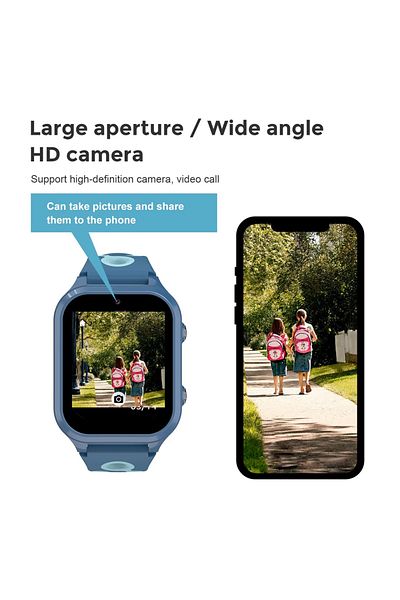 zyteq Ceas Smartwatch ZYTEQ copii, 4G, GPS/WIFI, apel video, SOS, SIM, camera HD, albastru