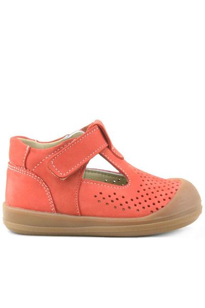 Rakerplus Shaun Genuine Leather Orange Velcro Anatomical Baby Sandals