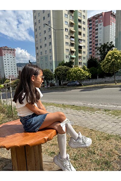 Calverton Socks Kız Bebek Fiyonklu Diz Altı Çorap / Kurdele Detaylı /Yumuşak ve Esnek Kumaş