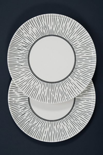 EBUTAY Sole Raggi Series – 30 cm Set of 2 Italian Design Pizza, Breakfast, Serving and Presentation Porcelain Plates