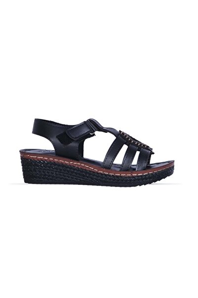 moda ayakkabım Moda Ayakkabı 184 Polero Dolgu Topuk Kadın Yazlık Sandalet