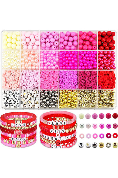 Choice3 Beads Kit1 2220pcs Clay Beads Bracelet Making Kit 24 Colors Flat Prep...