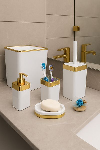 İmera White Bathroom Set 5 Pieces